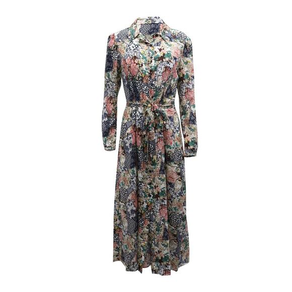 Saloni Vanessa-D Dress in Watercolor Flourish